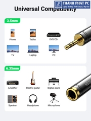 Đầu chuyển đổi 3.5mm dương sang 6.35/6.5mm âm Ugreen 60711