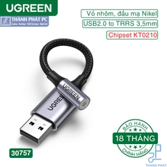 Card sound USB 2.0 Type-A to 3.5mm có MIC Ugreen 30757