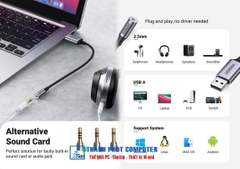 Card sound USB 2.0 Type-A to 3.5mm có MIC Ugreen 30757