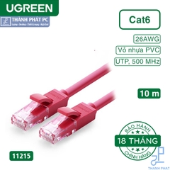 Cáp mạng đúc sẵn Cat6 10m Ugreen 11215