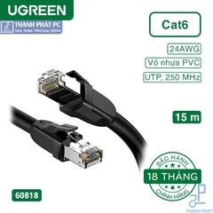 Cáp mạng Cat6 UTP đầu bọc kim loại dài 15M Ugreen 60818