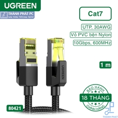 Cáp mạng Cat7 vỏ bọc Nylon 10Gbps dài 1m Ugreen 80421