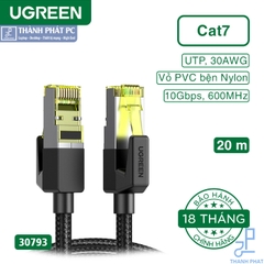 Cáp mạng Cat7 vỏ bọc Nylon 10Gbps dài 20m Ugreen 30793
