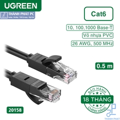 Cáp mạng đúc sẵn Cat6 dài 0,5m Ugreen 20158