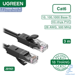 Cáp mạng đúc sẵn Cat6 dài 3m Ugreen 20161