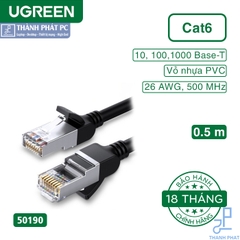 Cáp mạng Cat6 đúc sẵn dài 0,5m Ugreen 50190