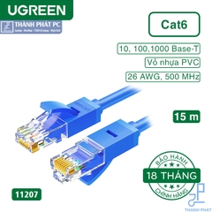 Cáp mạng đúc sẵn Cat6 dài 15m Ugreen 11207