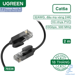 Cáp mạng đúc sẵn Slim Cat6a 10Gbps dài 2m Ugreen 70334