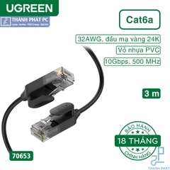 Cáp mạng đúc sẵn Slim Cat6a 10Gbps dài 3m Ugreen 70653