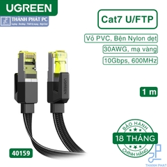 Cáp mạng Cat7 U/FTP đúc sẵn dẹt dài 1m Ugreen 40159