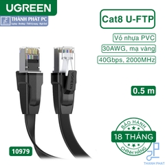 Cáp mạng đúc sẵn dẹt Cat8 U-FTP dài 0,5m Ugreen 10979