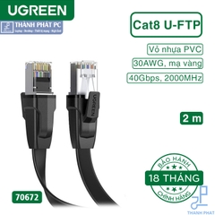 Cáp mạng đúc sẵn dẹt Cat8 U-FTP dài 2m Ugreen 70672