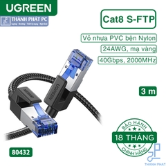 Cáp mạng Cat8 đúc sẵn bọc dù dài 3m Ugreen 80432