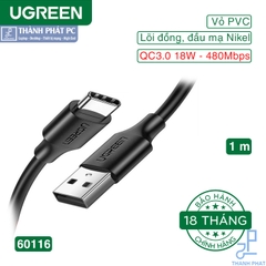 Cáp sạc, dữ liệu USB Type-A 2.0 sang USB Type-C dài 1m Ugreen 60116
