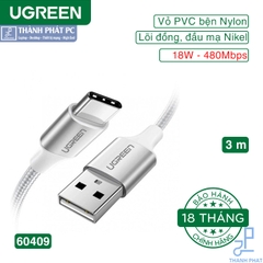 Cáp USB-A sang Type-C dài 3m Ugreen 60409