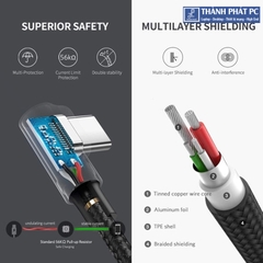 Cáp USB-A to USB Type-C bẻ góc 90 độ dài 1m Ugreen 50941