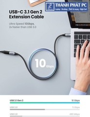 Cáp nối dài Thunderbolt 3 bọc dù dài 1m Ugreen 30205