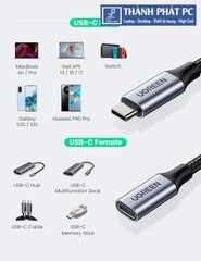 Cáp nối dài Thunderbolt 3 bọc dù dài 0,5m Ugreen 80810