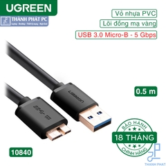 Cáp USB 3.0 Micro-B cho ổ di động dài 0,5m Ugreen 10840