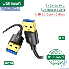 Cáp USB 3.0 dài 3m hai đầu đực Ugreen 90576