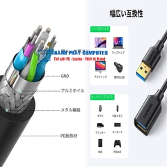 Cáp USB 3.0 nối dài 5m âm dương Ugreen 90722