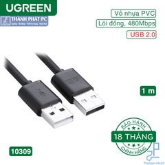 Cáp USB 2.0 2 đầu đực dài 1m Ugreen 10309