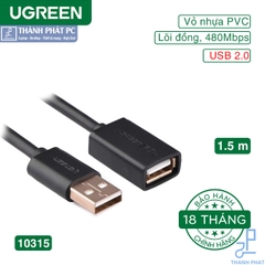 Cáp USB 2.0 nối dài 1.5m Ugreen 10315