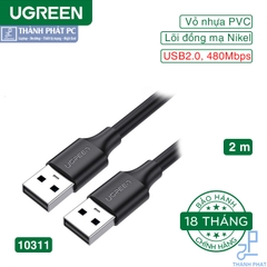 Cáp USB 2.0 2 đầu đực dài 2m Ugreen 10311