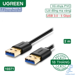Cáp USB 3.0 hai đầu đực dài 2m Ugreen 10371