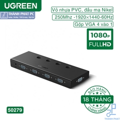 Bộ gộp VGA 4 vào 1 ra Hỗ trợ full HD 500Mhz Ugreen 50279