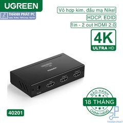 Bộ chia cổng HDMI 1 ra 2 4K30Hz Ugreen 40201