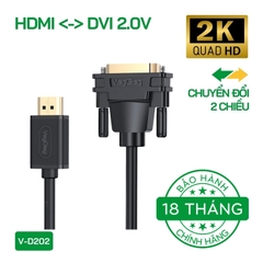 Cáp chuyển đổi VegGieg HDMI - DVI 2.0V (2 chiều) V-D202 V-D204