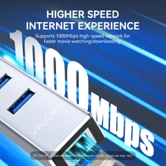 HUB chia USB 3.0 + LAN 1000Mps VegGieg V-K310