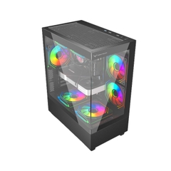 VỎ CASE  MÁY TÍNH CENTAUR TIMBER BLACK (M-ATX| MID TOWER| MÀU ĐEN)