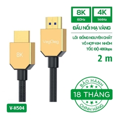 Cáp HDMI 2.1 VegGieg 4K144Hz/8K60Hz V-H503 (dài 1,5m - 5m)