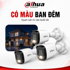 Trọn Bộ 4 Camera Quan Sát Dahua 2MP có màu ban đêm, mic thu âm