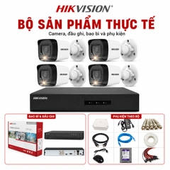 Trọn Bộ 4 Camera Quan Sát Hikvision Có Màu Ban Đêm Tích Hợp Mic Thu Âm 2MP 1080P
