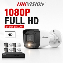 Trọn Bộ 4 Camera Quan Sát Hikvision Có Màu Ban Đêm Tích Hợp Mic Thu Âm 2MP 1080P
