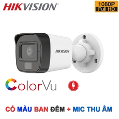 Trọn Bộ 8 Camera Quan Sát Hikvision Có Màu Ban Đêm Tích Hợp Mic Thu Âm 2MP 1080P