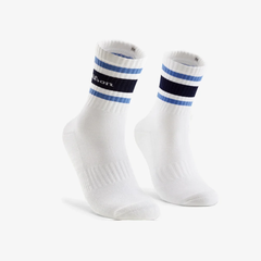 Tất Thể Thao Wilson Crew Stripe Script Socks Bright White/Ally Blue