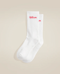 Tất Cao Cổ Wilson U Crew Logo Sock Bright White/Sycamore
