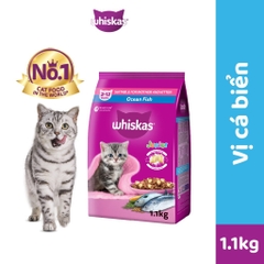 THỨC ĂN MÈO WHISKAS VỊ CÁ BIỂN VÀ SỮA DÀNH CHO MÈO CON 1,1kg
