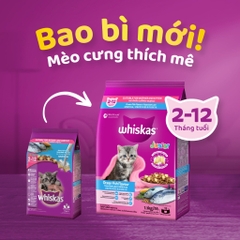 THỨC ĂN MÈO WHISKAS VỊ CÁ BIỂN VÀ SỮA DÀNH CHO MÈO CON 1,1kg