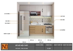 Tủ bếp gỗ công nghiệp khung bồn nhựa picomat TB96