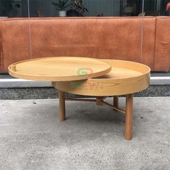 Bàn trà gỗ mặt tròn xoay Turning Table - BT1A