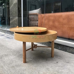 Bàn trà gỗ mặt tròn xoay Turning Table - BT1A