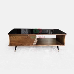 Bàn trà gỗ sồi mặt đá Rustic - BT42