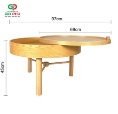 Bàn trà gỗ tròn xoay Turning Table - BT1