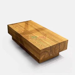Bàn trà nguyên khối Rustic gỗ sồi - BT32