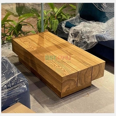 Bàn trà nguyên khối Rustic gỗ sồi - BT32
